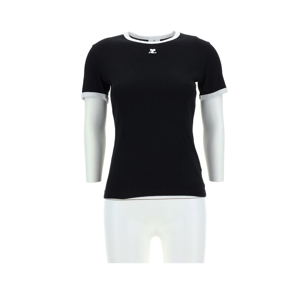 Crew-Neck Cotton T-Shirt — Black