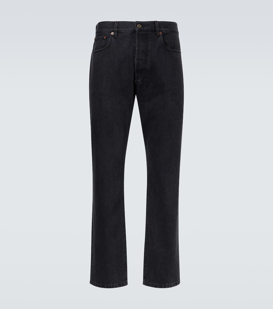 Mid-rise straight jeans
