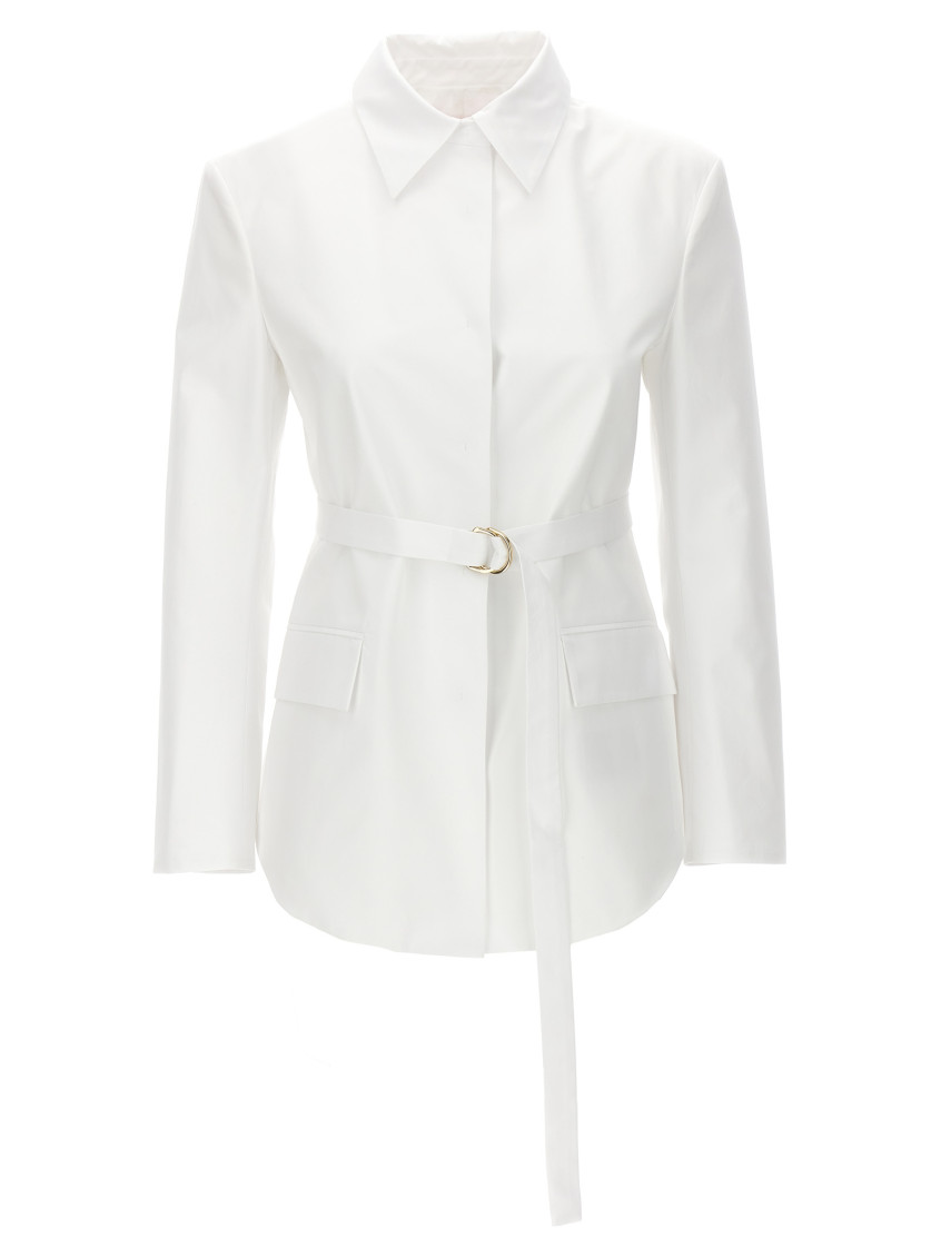 -Valentino Belt Jacket Blazer And Suits Bianco-Donna