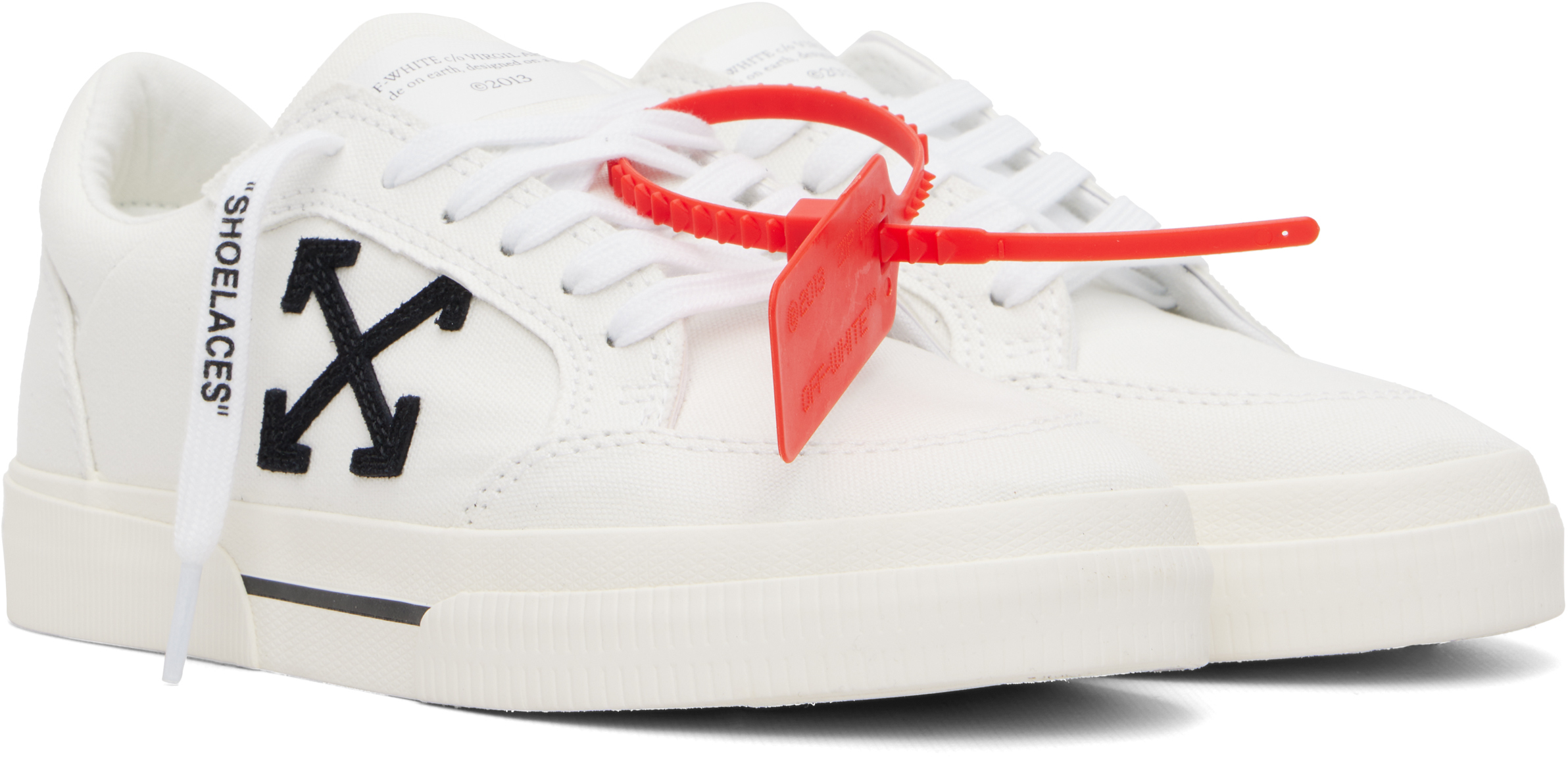 White Vulcanized Low Canvas Sneakers