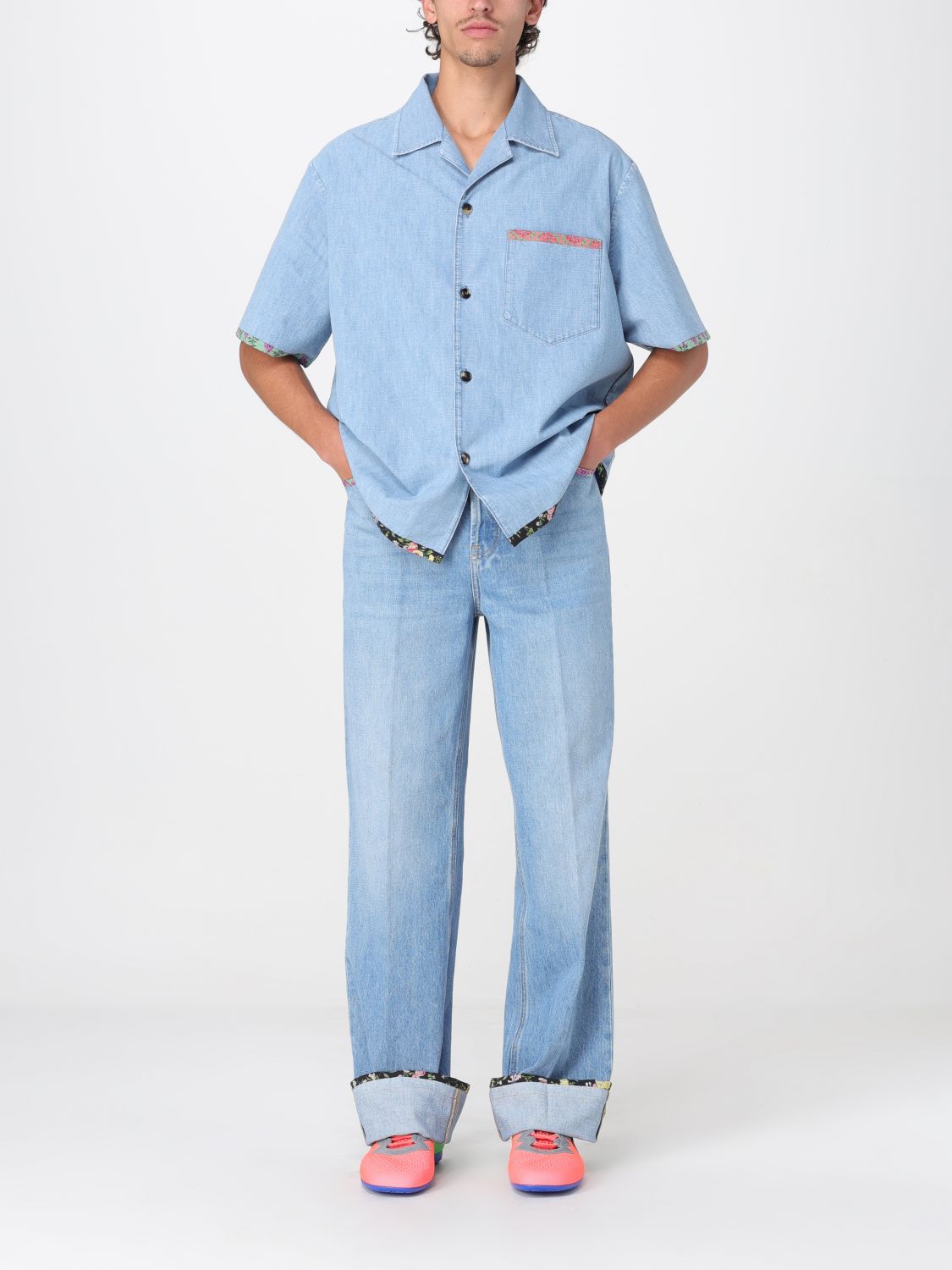 Shirt VALENTINO Men color Denim