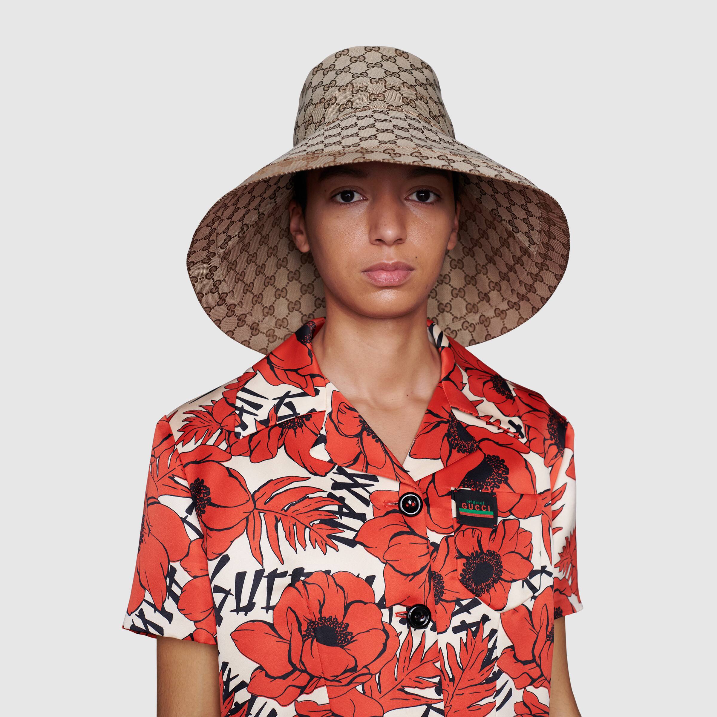 Gucci Women’s GG canvas wide brim hat Gucci GG Canvas Wide Brim Summer Hat – Runway Catalog main image 4