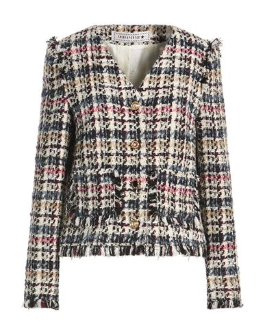 Woman Jacket Navy Size 4 Cotton, Polyester, Wool, Viscose, Acrylic