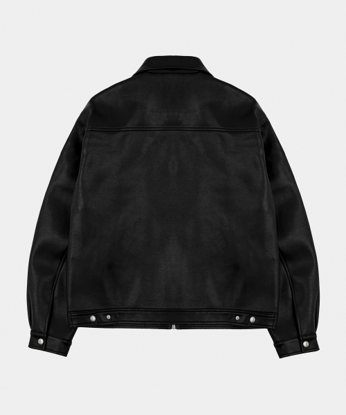 Chest Leather Jacket Black
