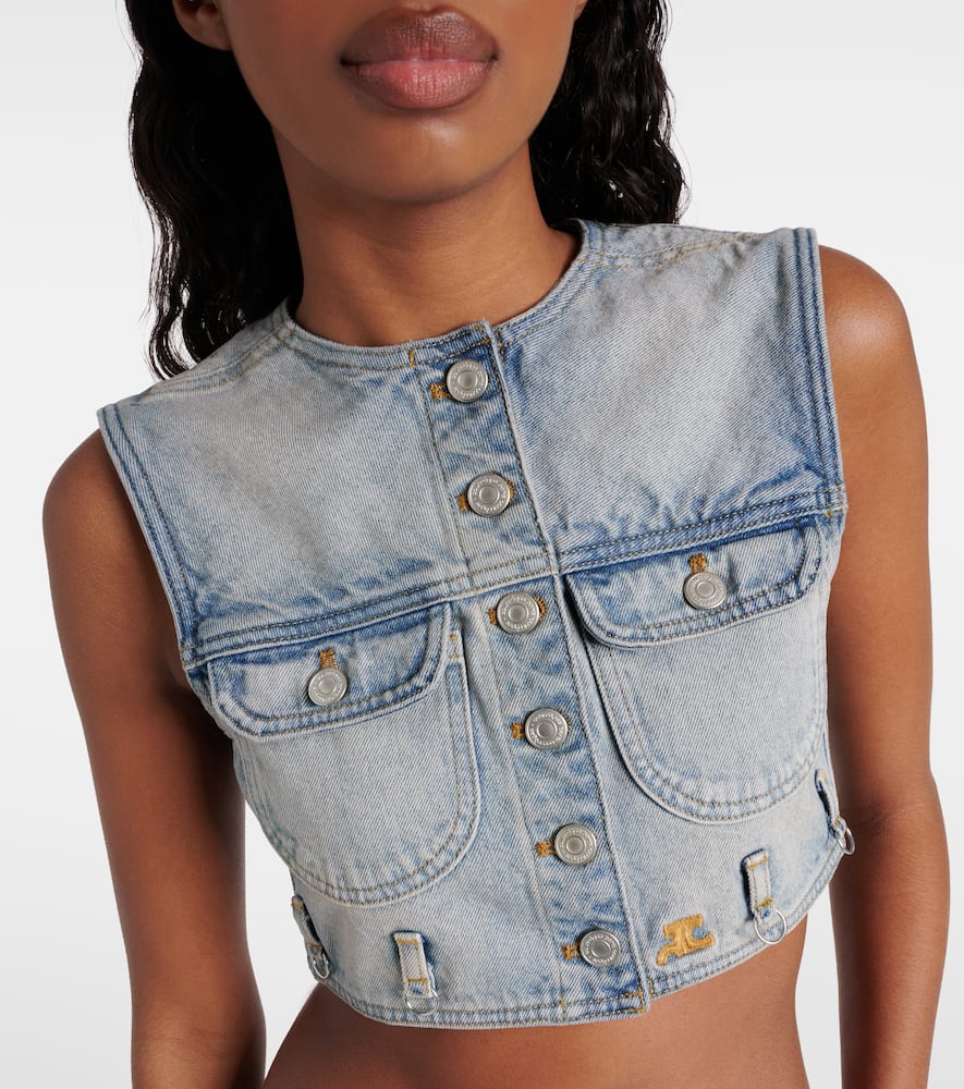 Courrèges Cropped denim vest