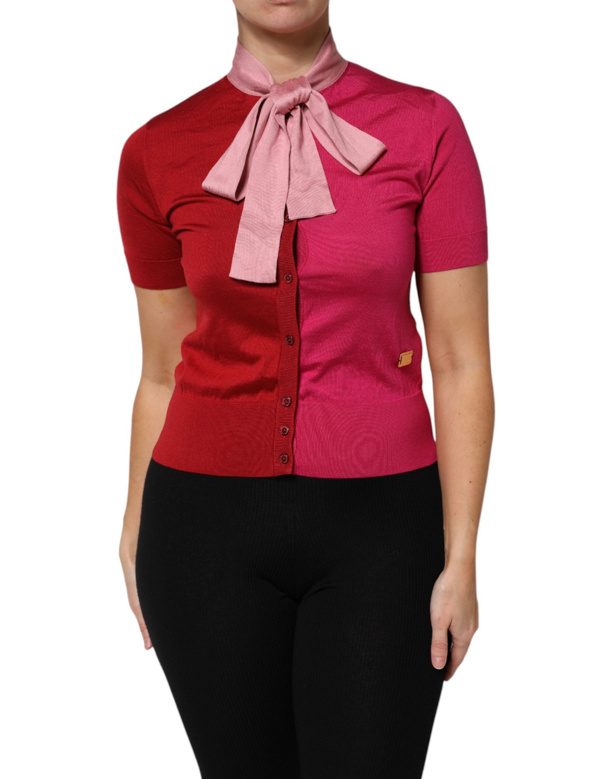 Silk Ascot Collar Blouse — Pink
