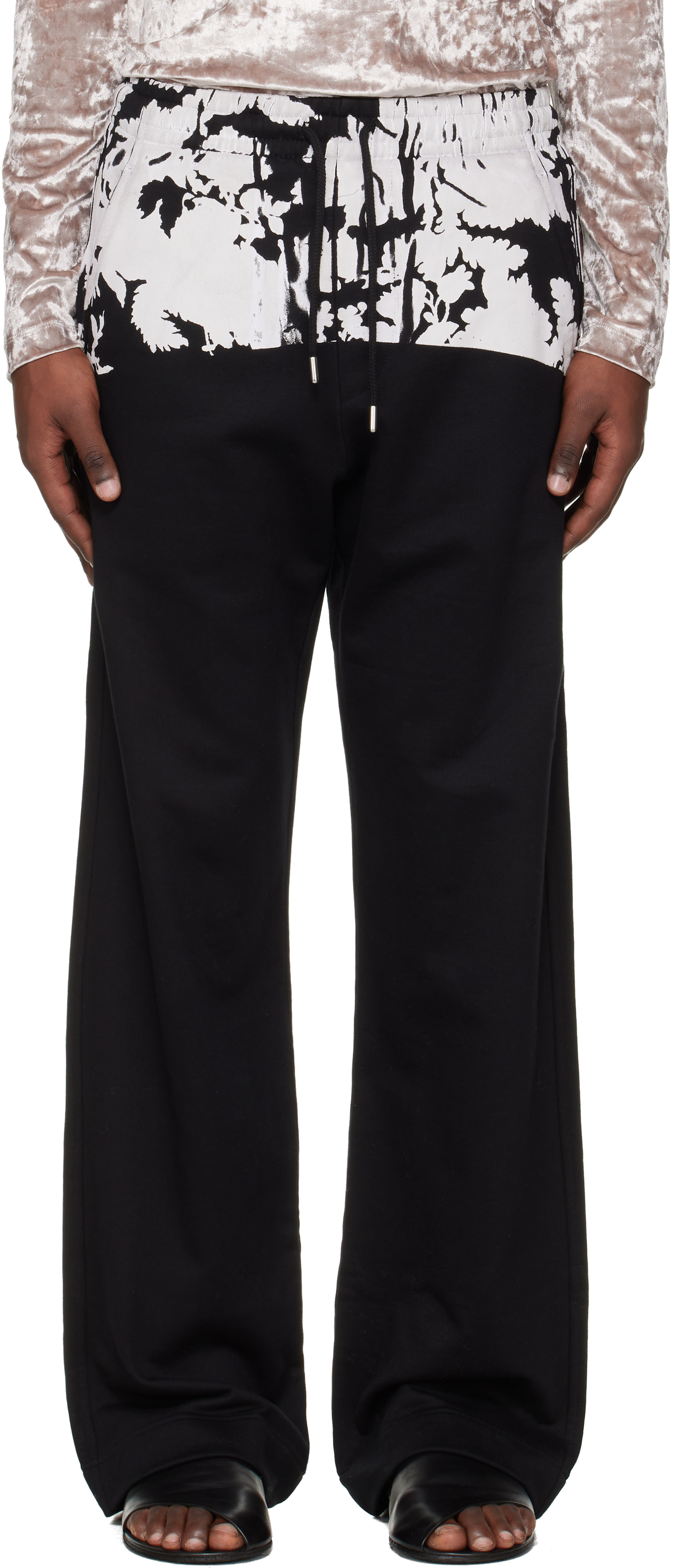 Black Printed Sweatpants