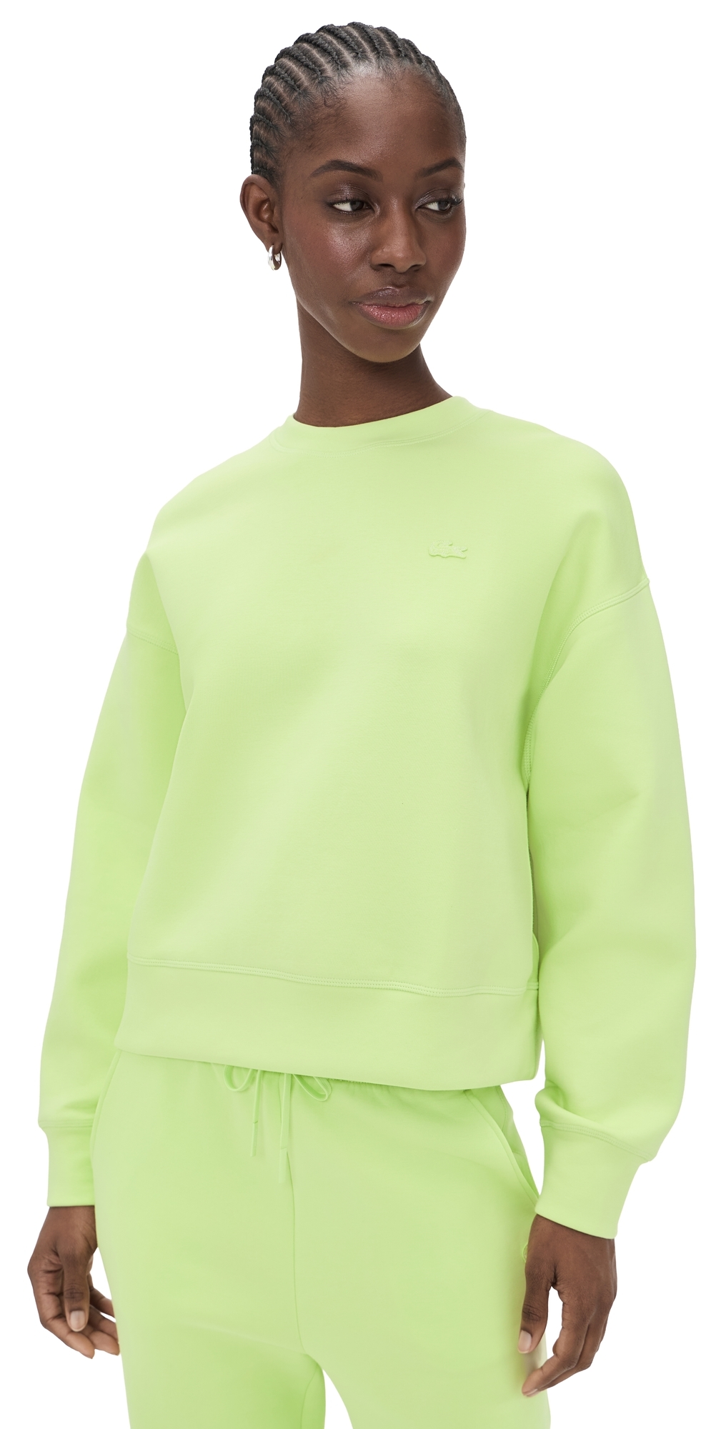 Women's Cotton Jersey Sweatshirt Lime Green