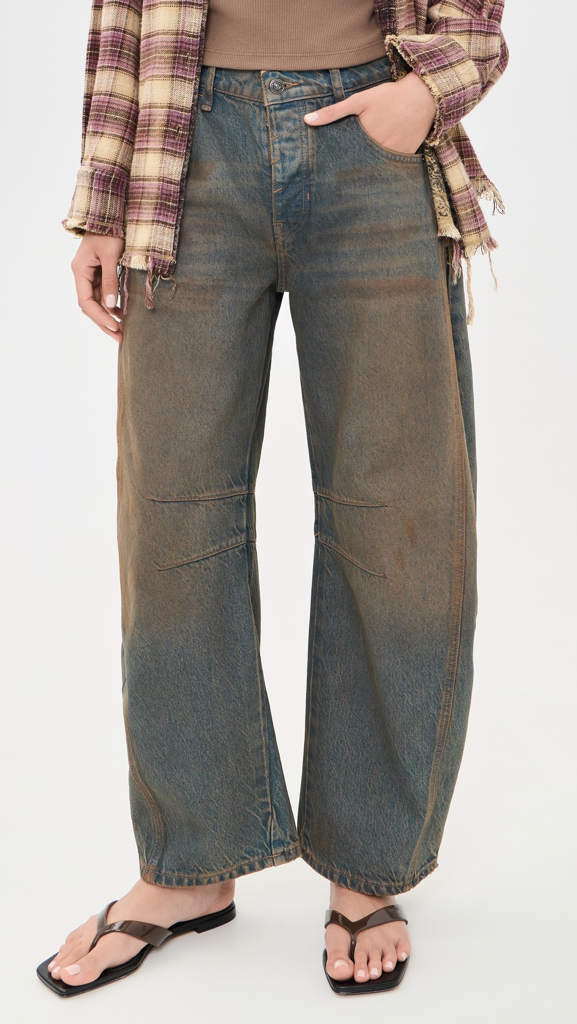 Good Luck Mid Rise Barrel Jeans Lost In The Desert