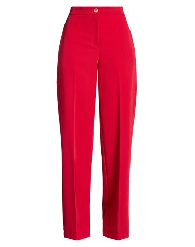 Woman Pants Red Size S Polyester, Viscose, Elastane