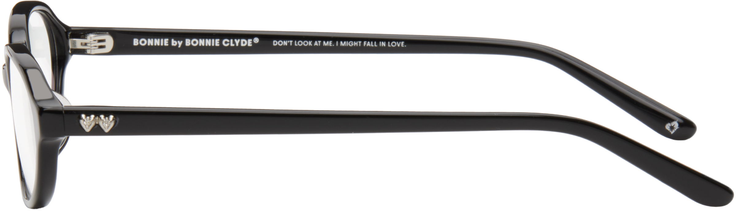BONNIE CLYDE Black Oval Baby Glasses