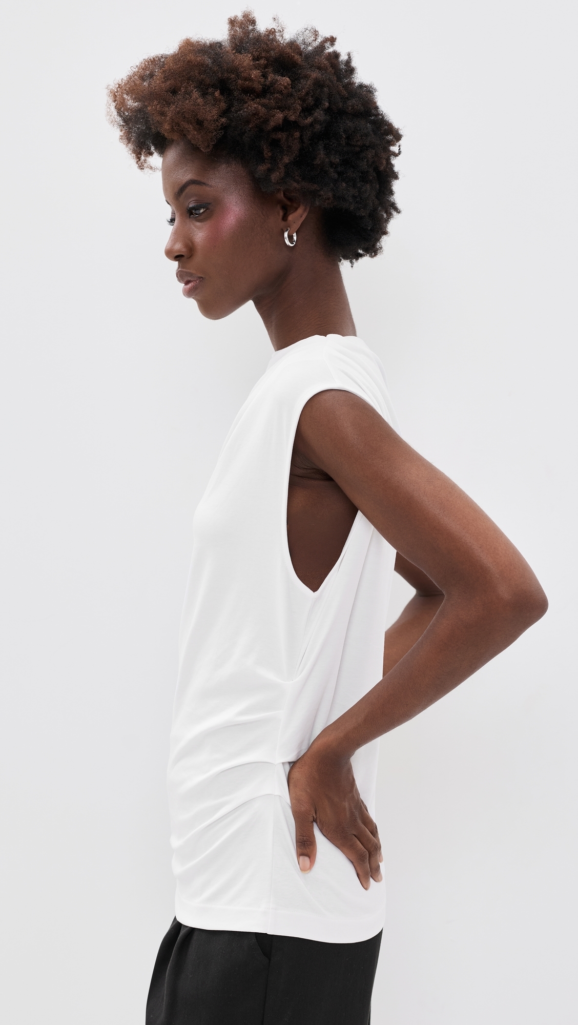 Sleeveless Draped Top Optic White
