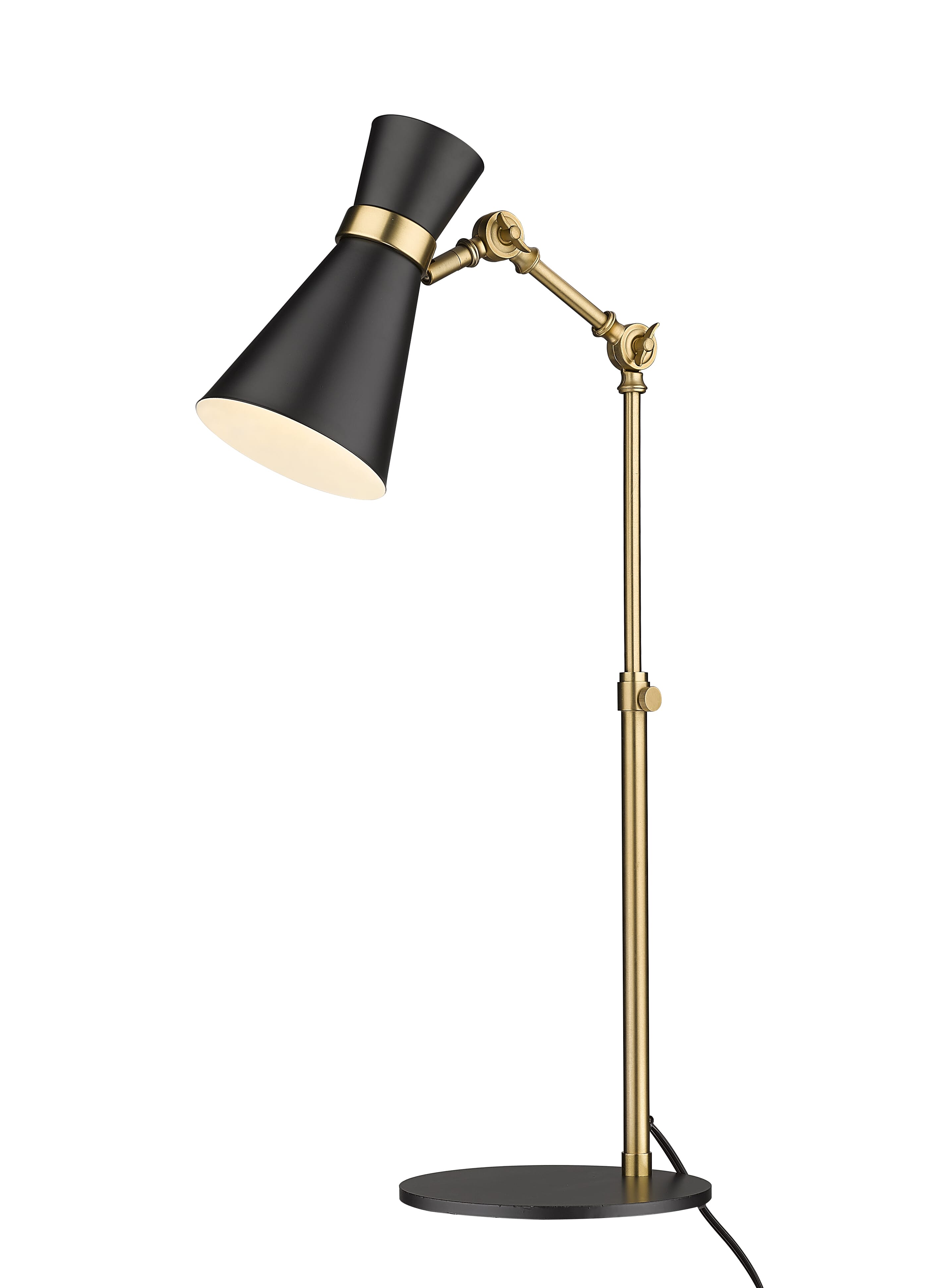 Soriano 1-Light Table Lamp Light In Matte Black With Heritage Bra