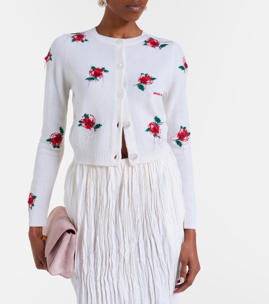 Floral wool cardigan