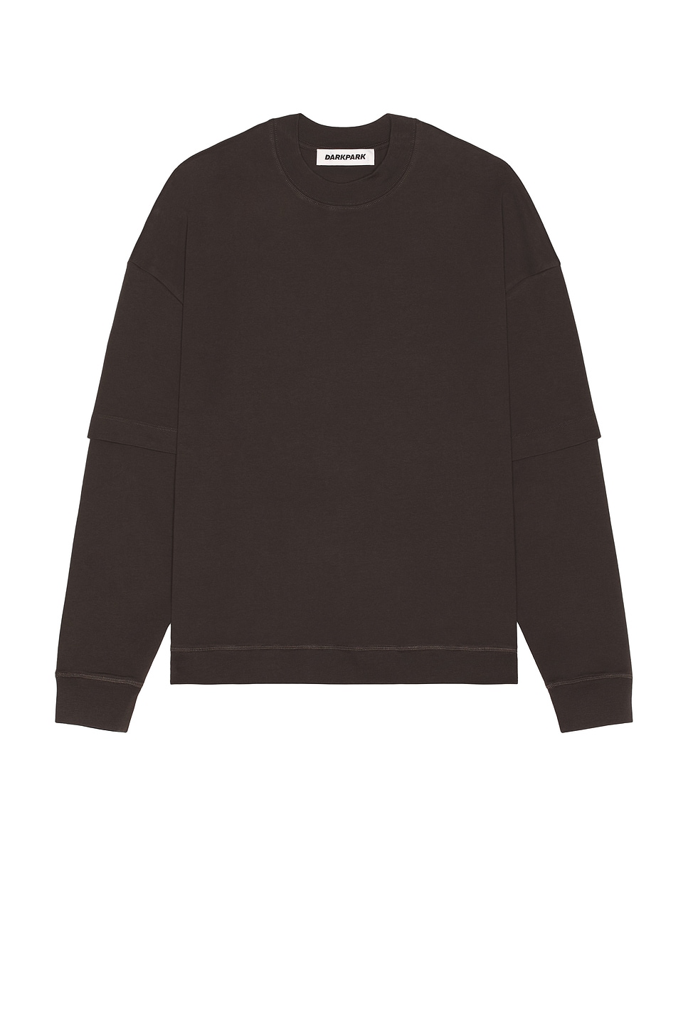 DARKPARK Troy Double Sleeve Tee in Brown - Brown. XL/1X also in