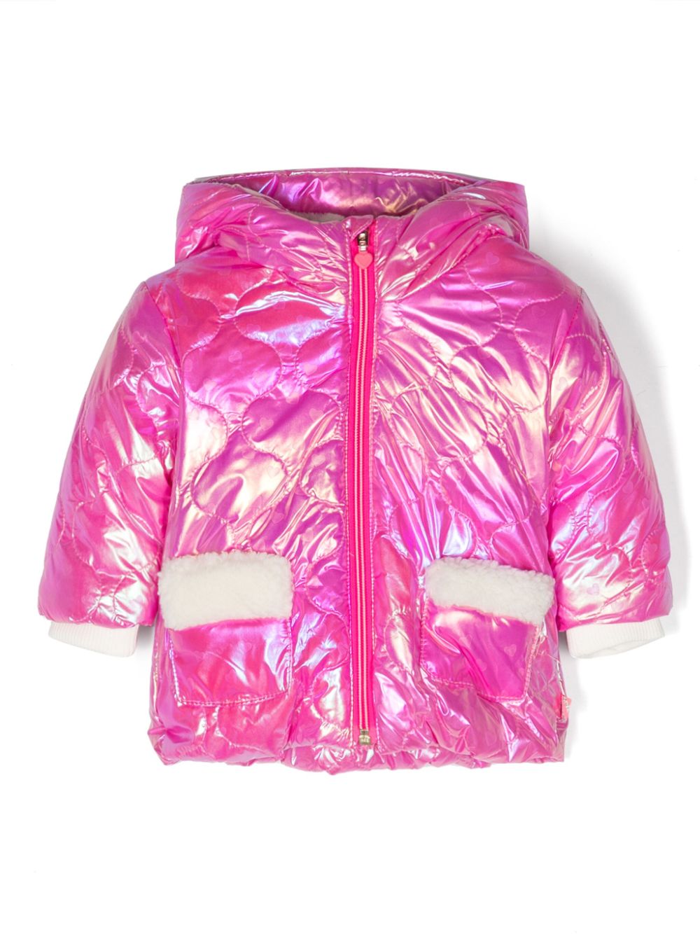 Iridescent-effect quilted jacket - Pink