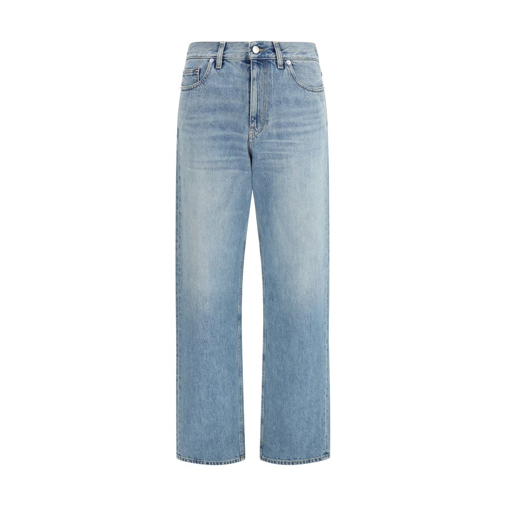 Cotton Straight-Leg Jeans — Blue