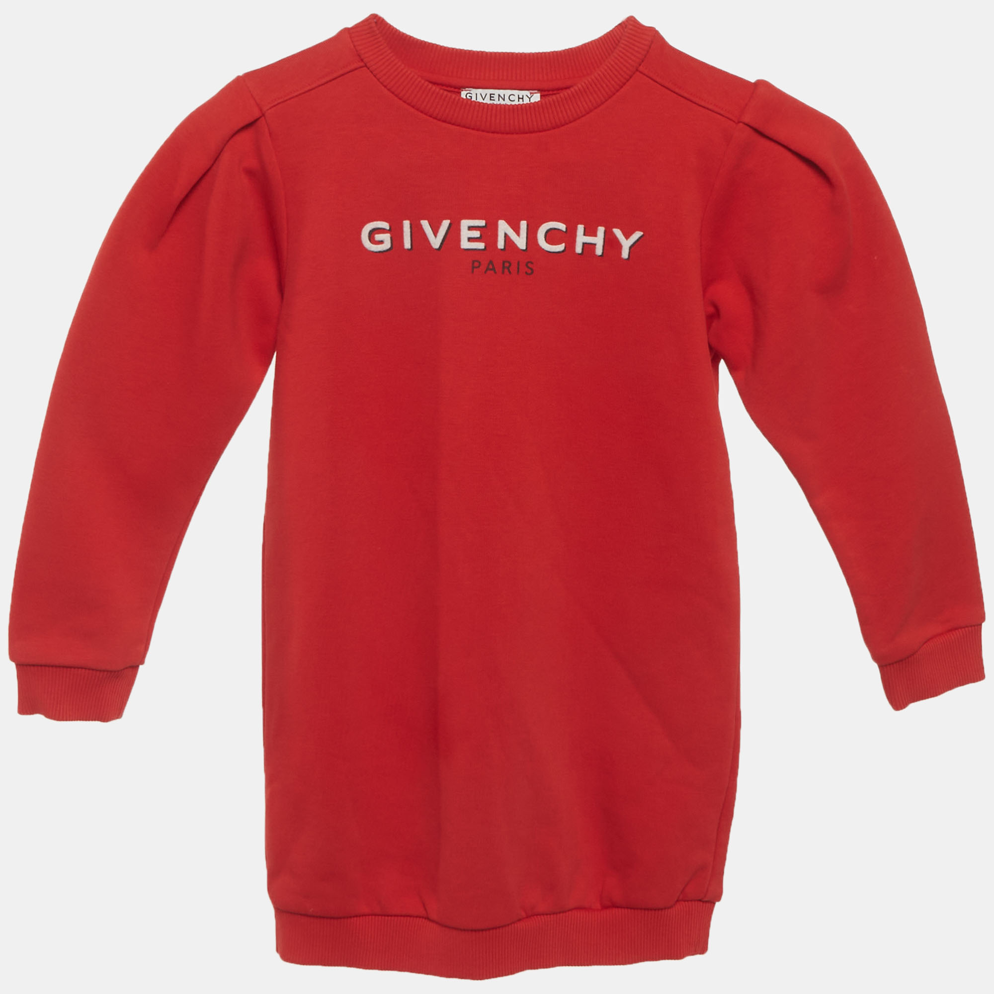 Givenchy Kids Red Logo Print Cotton Knit Sweatshirt