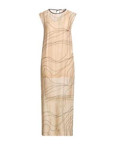 Woman Maxi dress Beige Size 4 Lyocell, Polyester