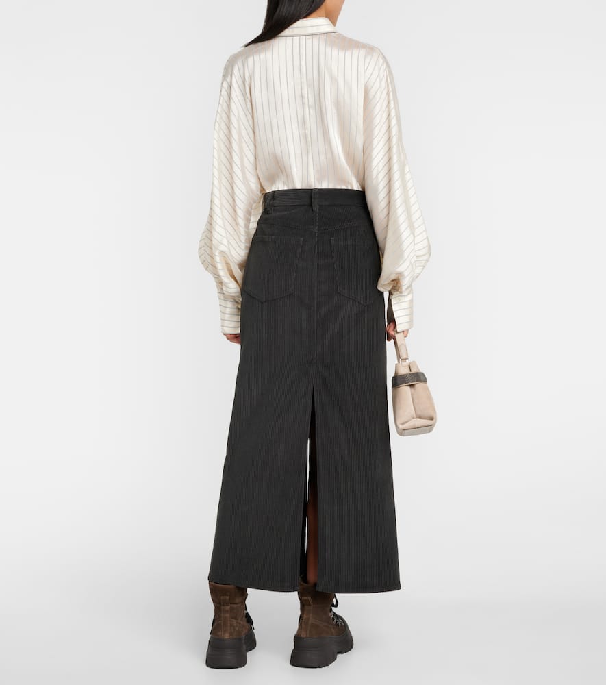 Cotton corduroy maxi skirt