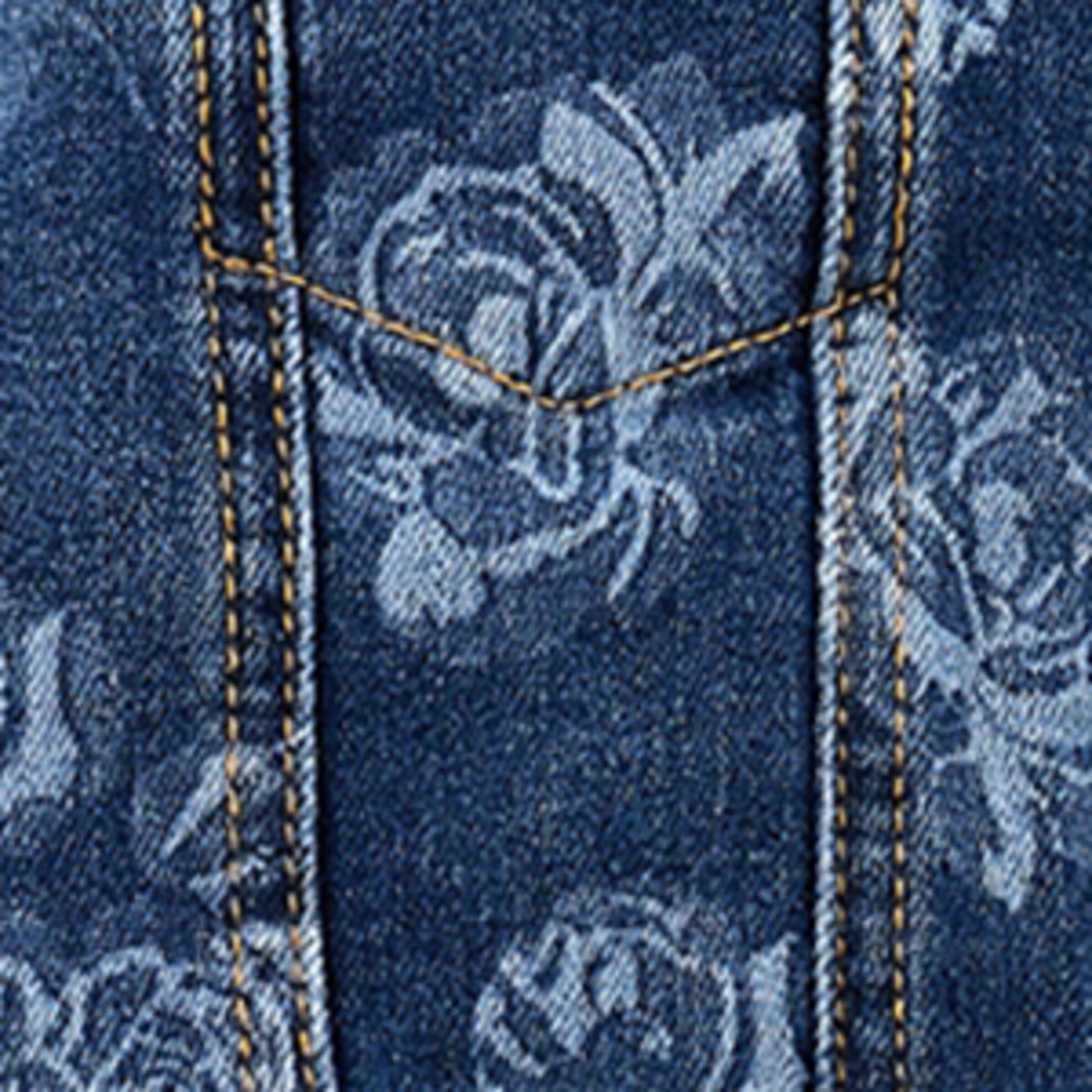 Floral Ruffle Denim Jacket