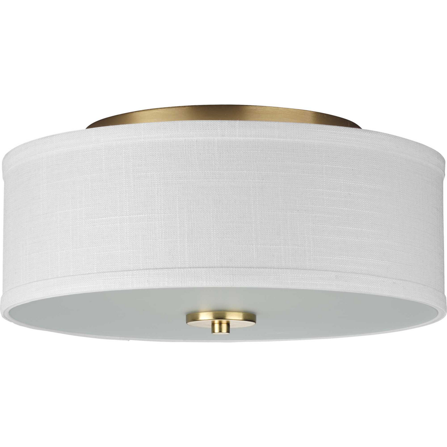 Satin Brass Two Light Semi-Flush Mount from the Inspire Collection
