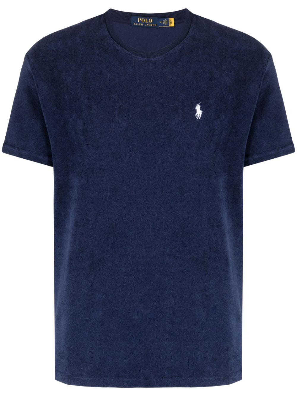 Embroidered-logo chenille T-shirt - Blue
