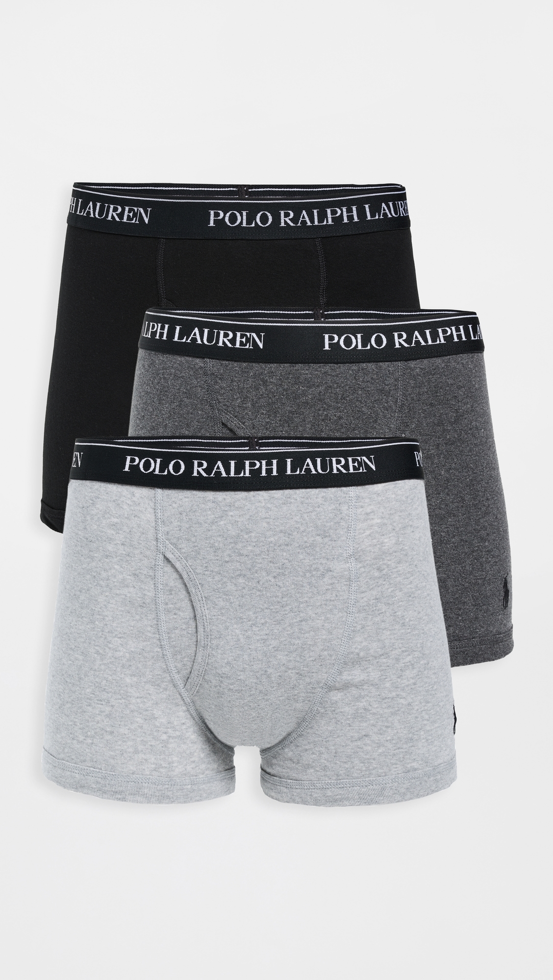 Classic Fit Cotton Trunks 3 Pack Polo Black