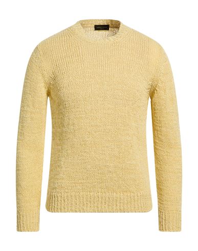 Man Sweater Pastel yellow Size 38 Linen, Nylon, Cotton