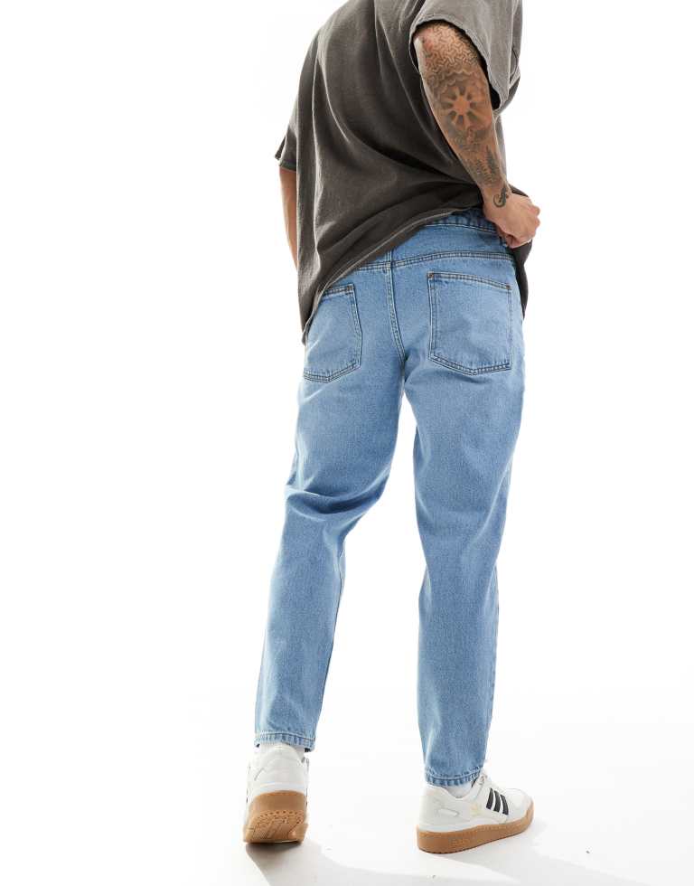 ASOS DESIGN Mens tapered fit jeans in light wash blue - Sky Blue - 40W