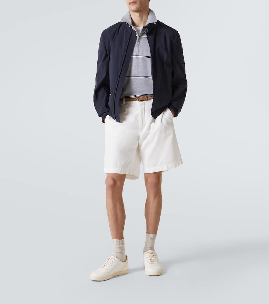 Striped cotton polo shirt