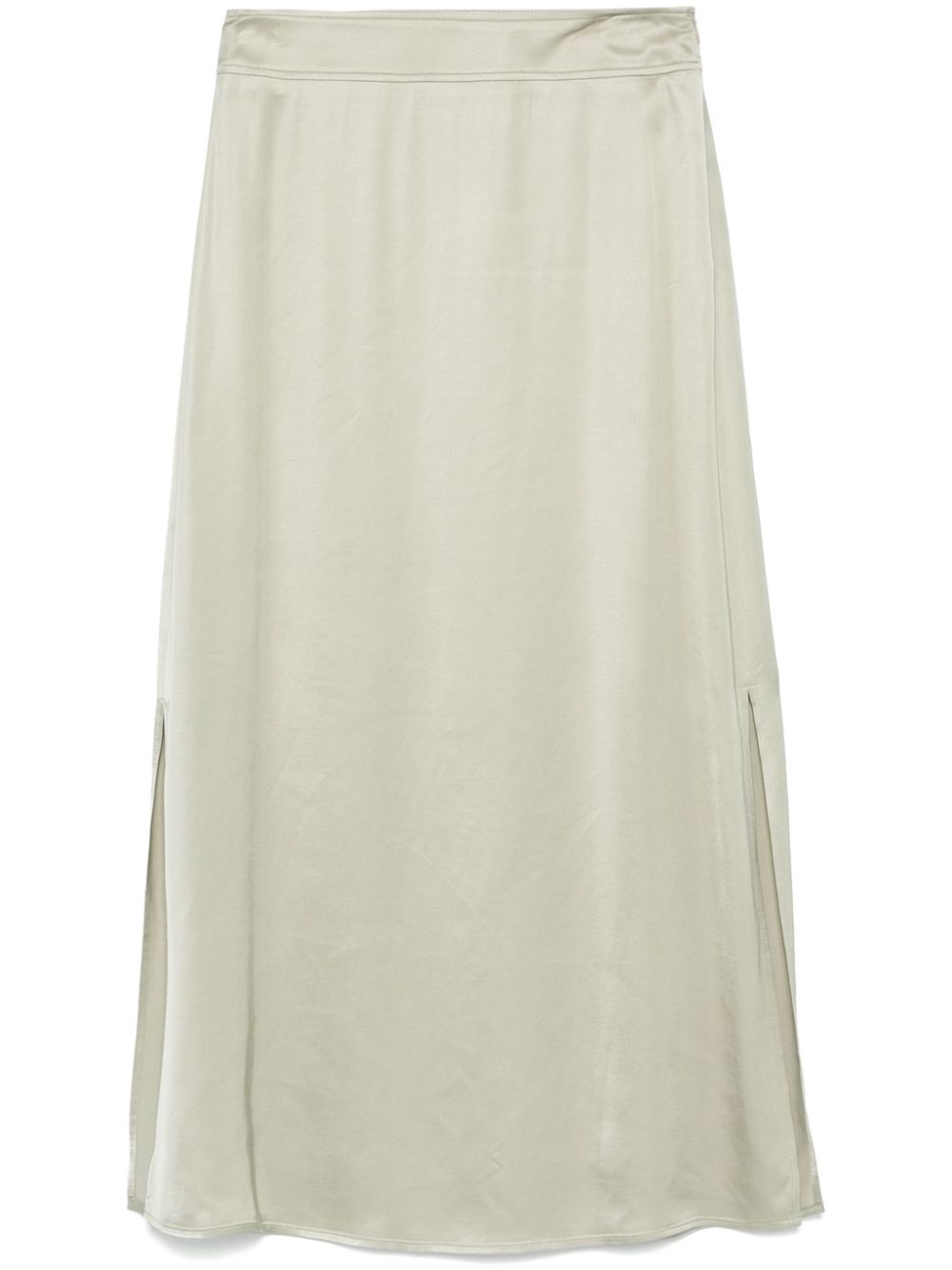 Satin midi skirt - Green