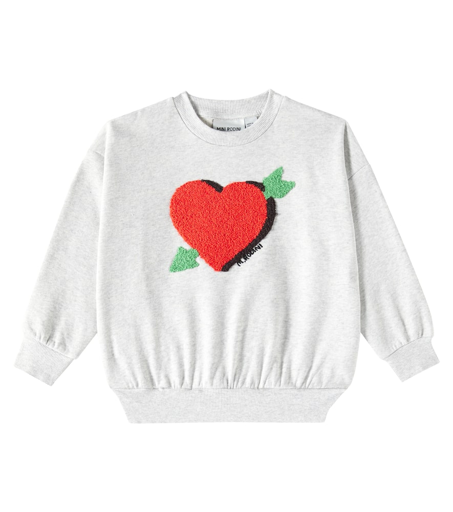 Arrowed Heart cotton chenille sweatshirt