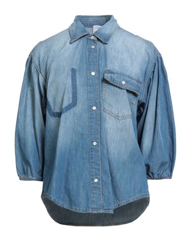 Denim Woman Denim shirt Blue Size 4 Cotton