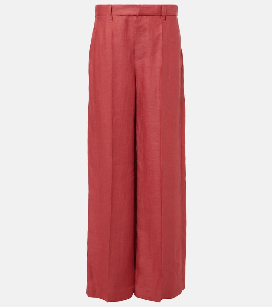 Hemp and linen wide-leg pants
