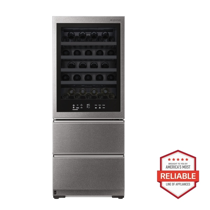 LG SIGNATURE Smart Wi-Fi Enabled InstaView® Wine Cellar Refrigerator, Signature Textured Steel, . ft