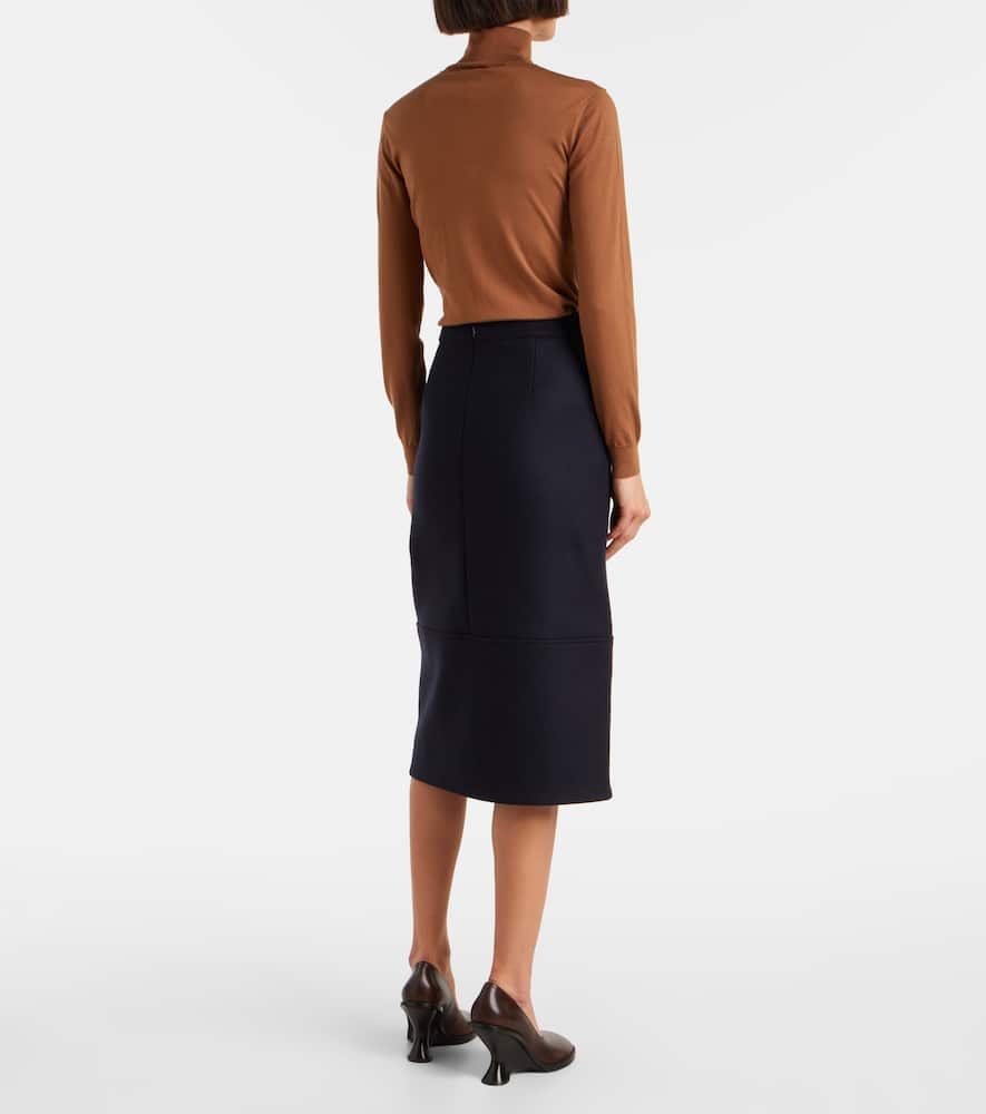 Sequined wool-blend midi skirt