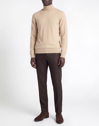 Man Turtleneck Beige Size 36 Cashmere