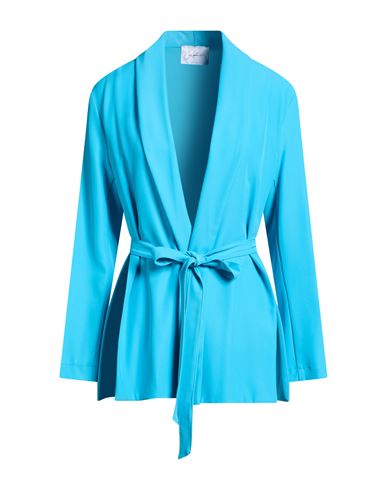 Woman Blazer Turquoise Size 6 Polyester, Elastane