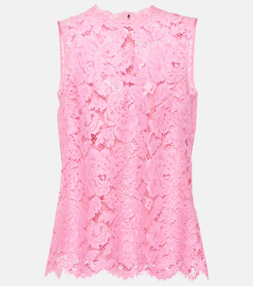 Floral crepe de chine lace top