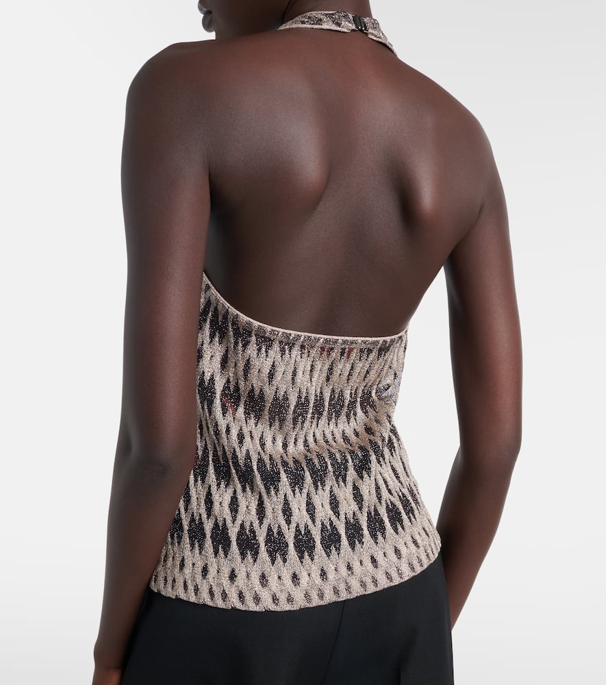 Halterneck lamé top