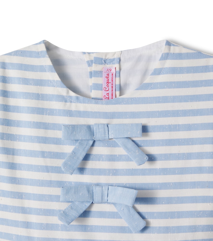 Luciana bow-detail striped dress