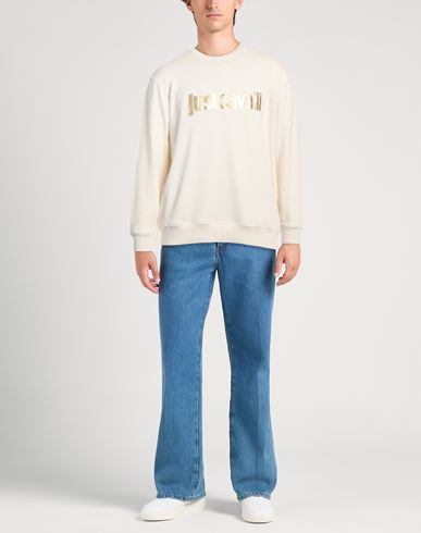 Just Cavalli Man Sweatshirt Ivory Size XL Cotton