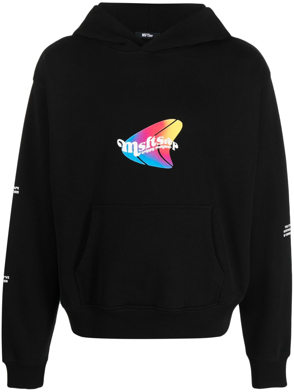 Logo-print cotton hoodie - Black