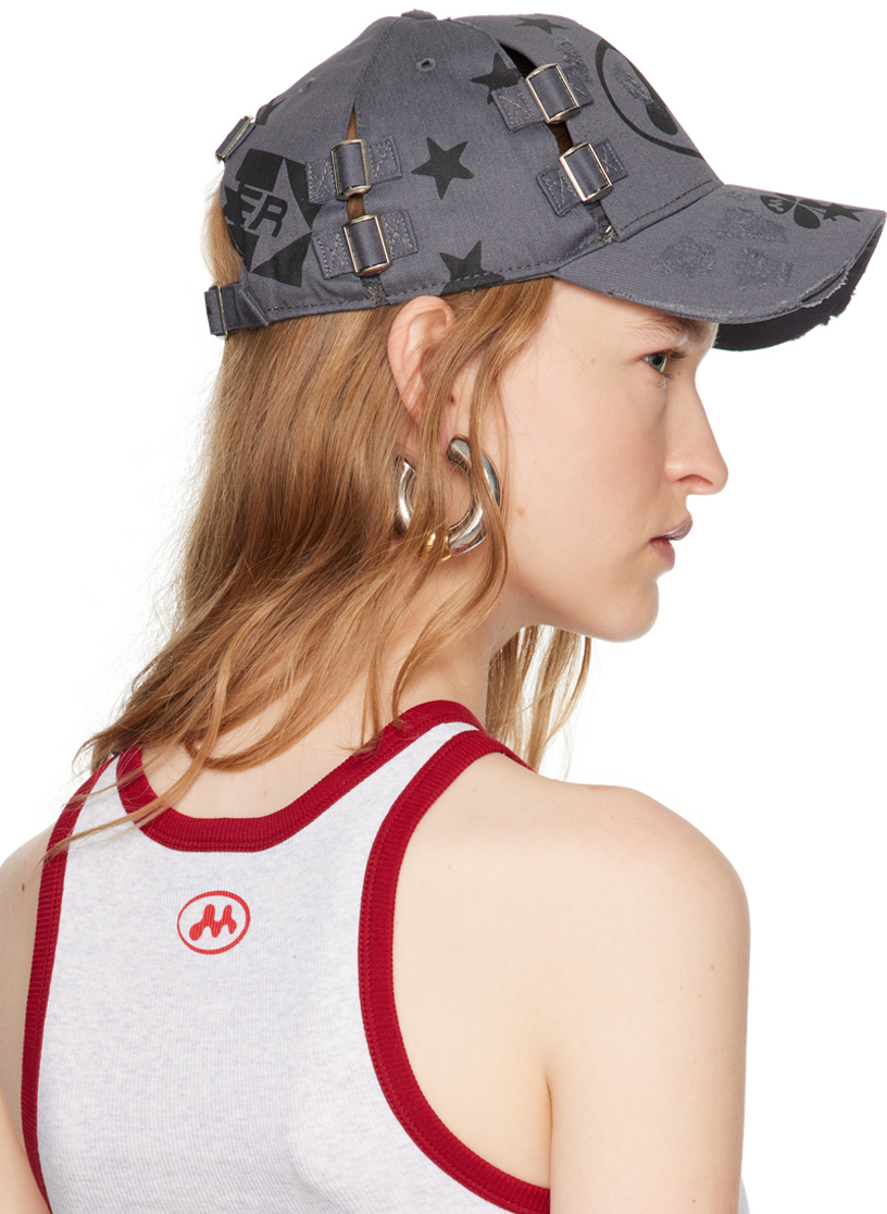Mowalola Gray 'Lotta' Cap