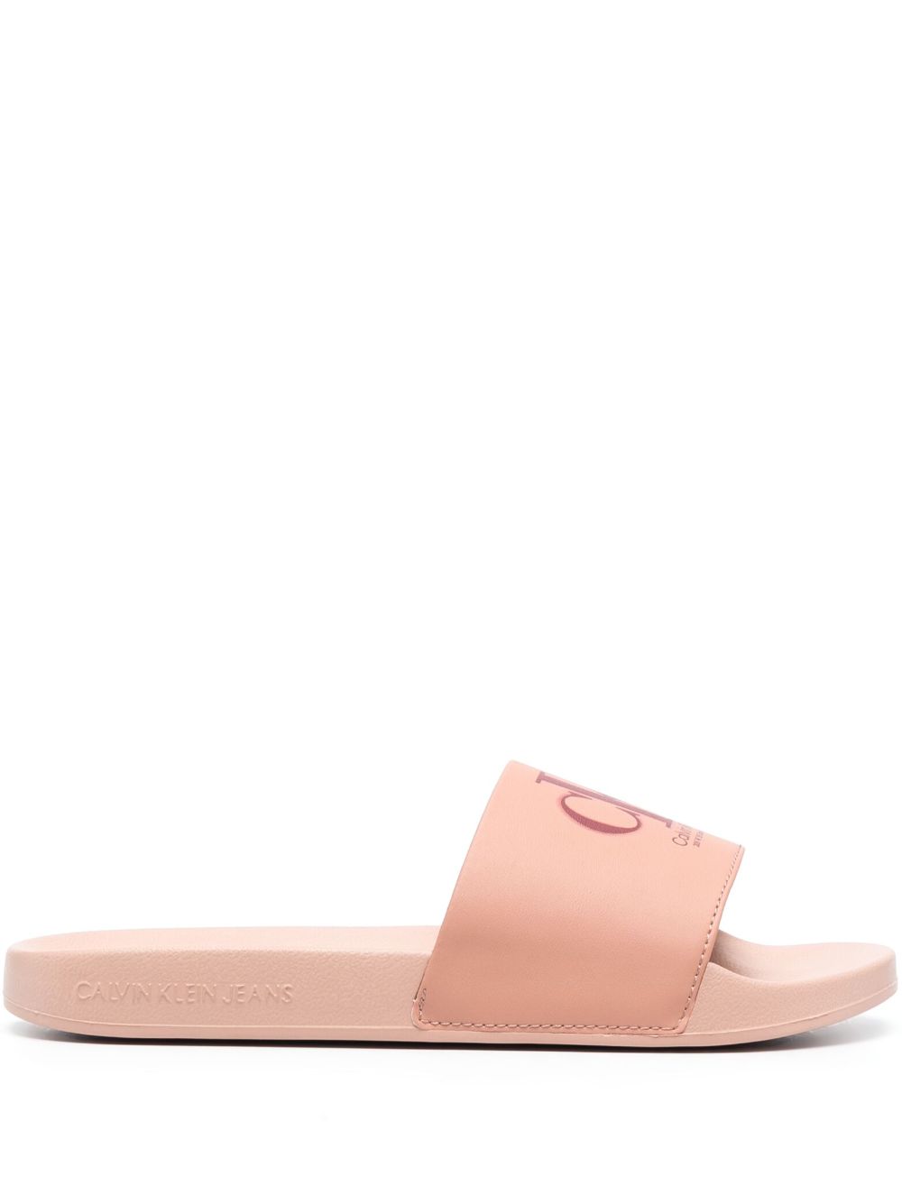 Logo-print open-toe slides - Pink
