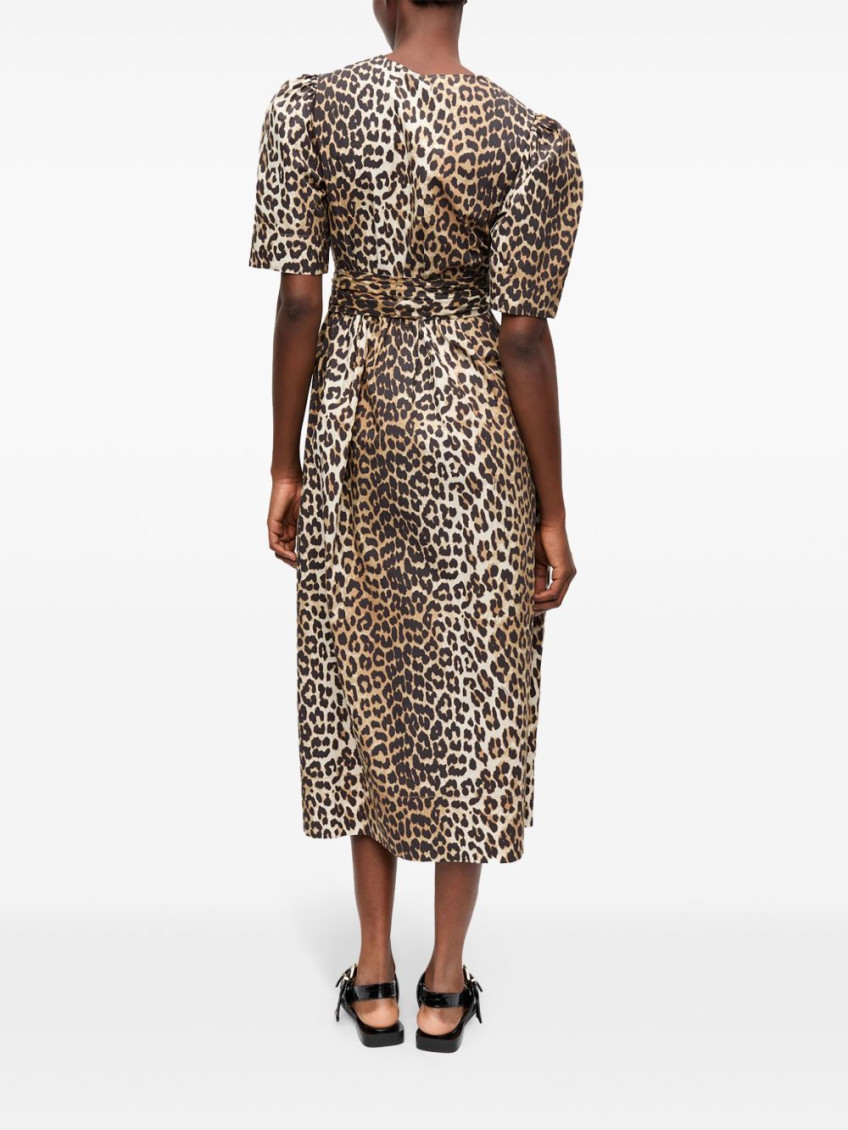 Leopard-print Midi Dress