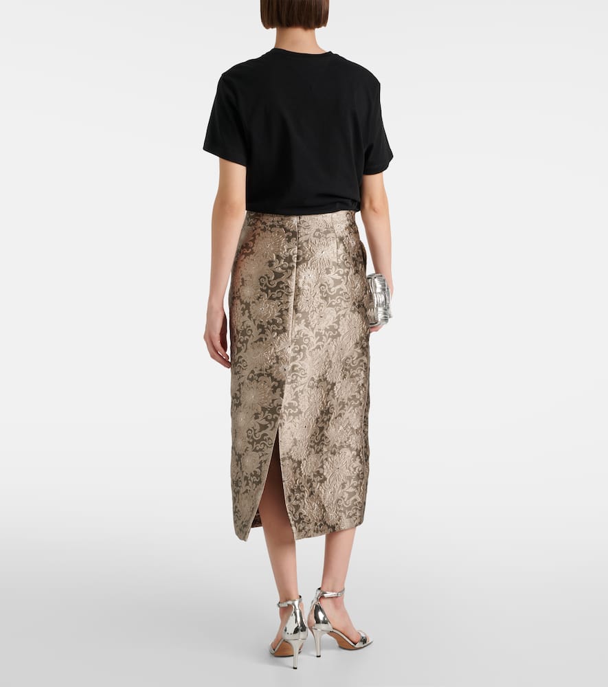 Diletta jacquard midi skirt