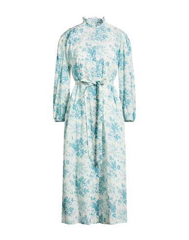 Woman Midi dress Turquoise Size 8 Cotton