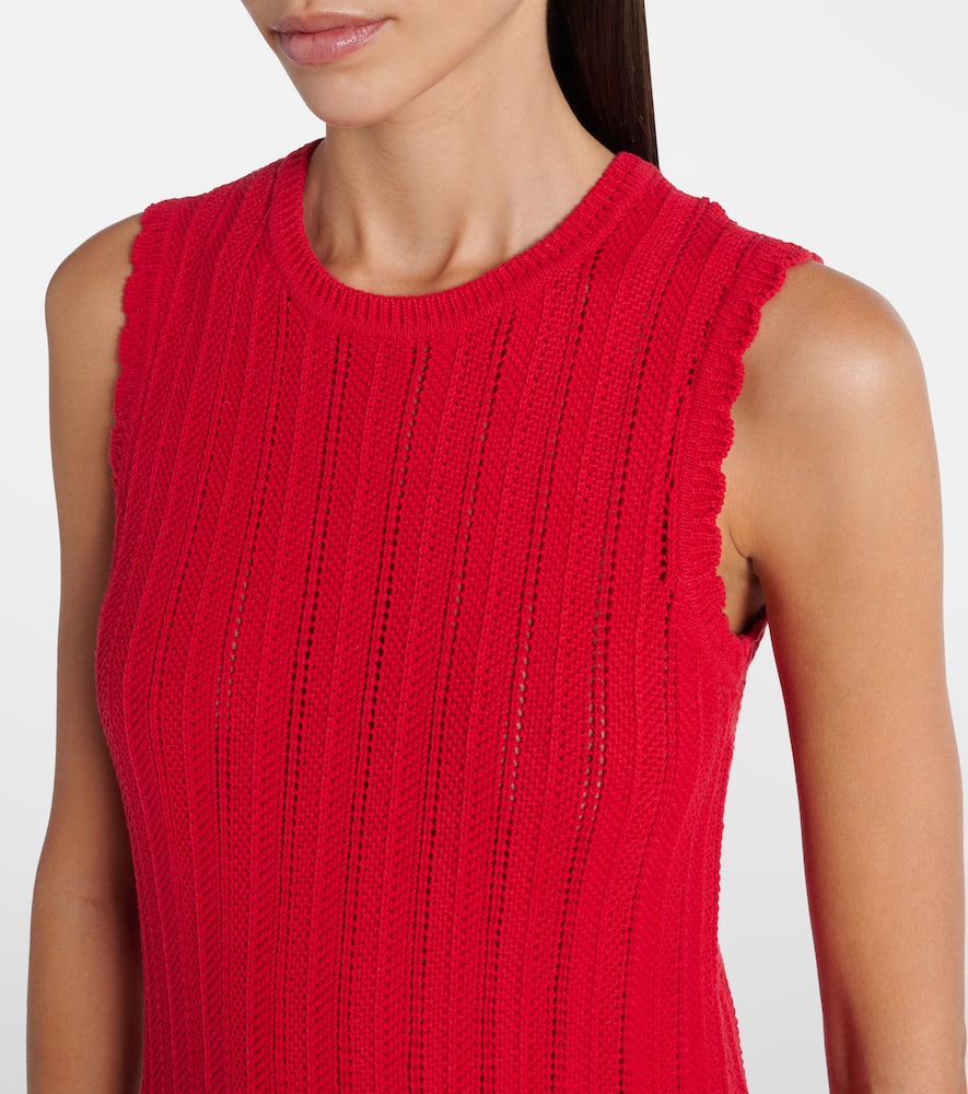 Sissi open-knit cotton midi dress